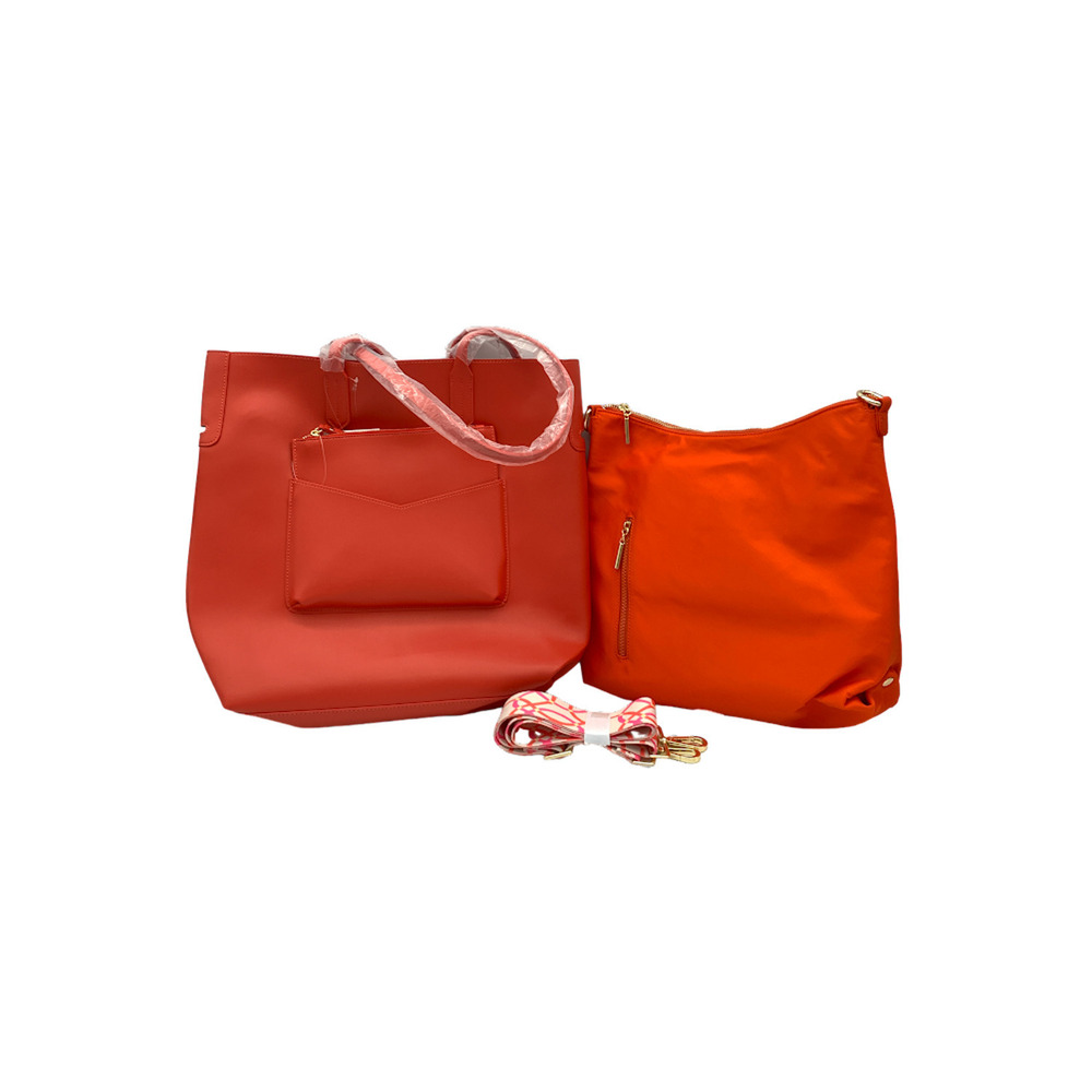Charley Was Here 3-in-1 Tote w/ Hobo Bag and Wristlet Coral